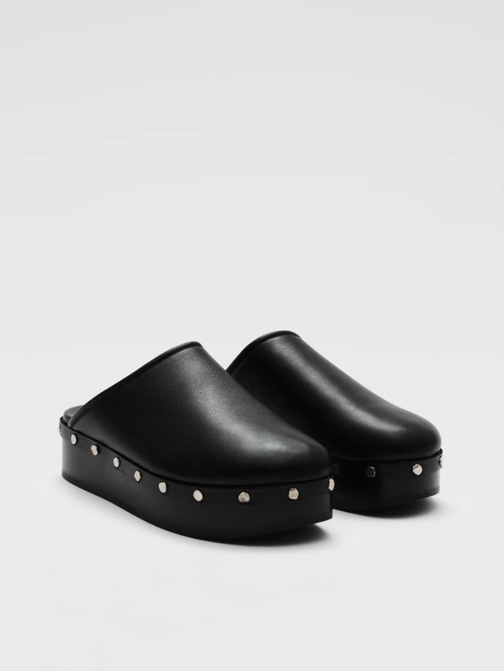 CO Black Platform Studded Mule Clogs size US 7